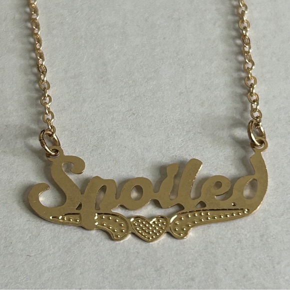 “Spoiled” Chain Y2K Nameplate Necklace - Picture 9 of 9